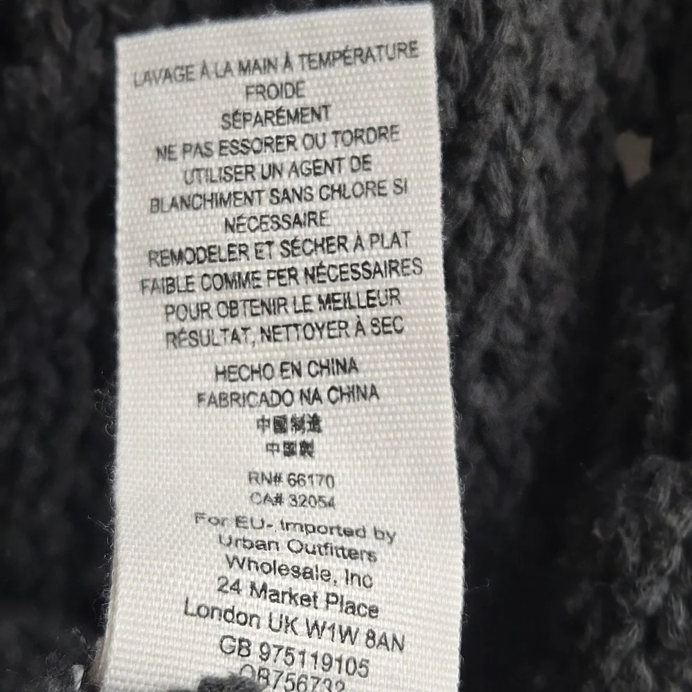 Free People Sweater Size Small Traveling Slate Gray Cotton Open Knit Crochet - Picture 13 of 15
